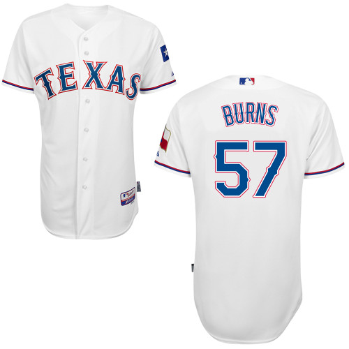 Cory Burns #57 MLB Jersey-Texas Rangers Men's Authentic Home White Cool Base Baseball Jersey